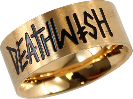 DEATHWISH DEATHSPRAY LOGO RING XS-GOLD