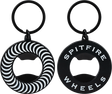 SPITFIRE CLASSIC SWIRL BOTTLE OPENER KEYCHAIN BLK/WHT