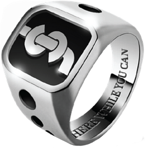 SHAKE JUNT DRIP LOGO RING S-SILVER