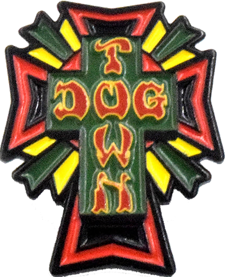 DOGTOWN CROSS LOGO ENAMEL PIN RASTA