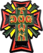 DOGTOWN CROSS LOGO ENAMEL PIN RASTA