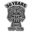 DOGTOWN 50 YEARS PIN 1.5" SILVER/BLACK