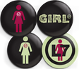 GIRL L7 4/PK PINS SET