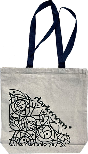 DARKROOM FRACTAL COTTON/CANVAS TOTE BAG NAT/BLK