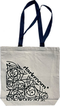 DARKROOM FRACTAL COTTON/CANVAS TOTE BAG NAT/BLK