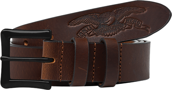 ANTI HERO BASIC EAGLE LEATHER BELT S/MD 42" BROWN/BLK