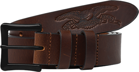 ANTI HERO BASIC EAGLE LEATHER BELT S/MD 42" BROWN/BLK