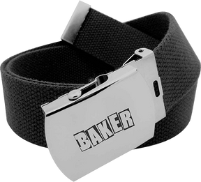 BAKER BRAND LOGO WEB BELT BLK/SILVER