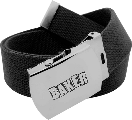 BAKER BRAND LOGO WEB BELT BLK/SILVER