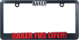 BAKER FOR LIFE LICENSE PLATE COVER BLK/RED