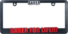 BAKER FOR LIFE LICENSE PLATE COVER BLK/RED