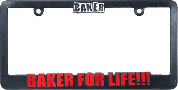 BAKER FOR LIFE LICENSE PLATE COVER BLK/RED