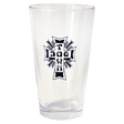 DT 50 YEARS CROSS LOGO PINT GLASS 16OZ CLR/BLK