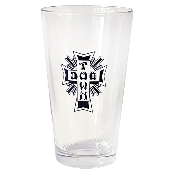 DT 50 YEARS CROSS LOGO PINT GLASS 16OZ CLR/BLK