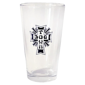 DT 50 YEARS CROSS LOGO PINT GLASS 16OZ CLR/BLK