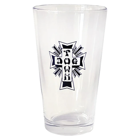 DT 50 YEARS CROSS LOGO PINT GLASS 16OZ CLR/BLK