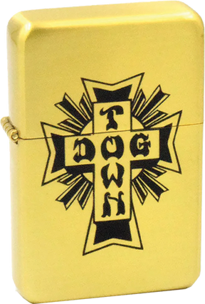 DOGTOWN CROSS BRUSHED METAL LIGHTER GOLD/BLK