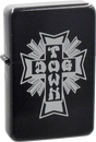 DOGTOWN CROSS TSHIRT BRUSHED METAL LIGHTER BLK/WHT