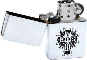 DOGTOWN CROSS BRUSHED METAL LIGHTER SILVER
