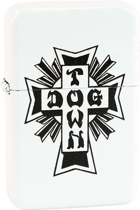 DOGTOWN CROSS BRUSHED METAL LIGHTER WHT/BLK