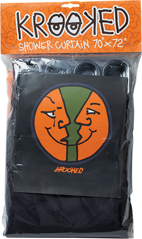 KROOKED MOONSMILE SHOWER CURTAIN BLACK