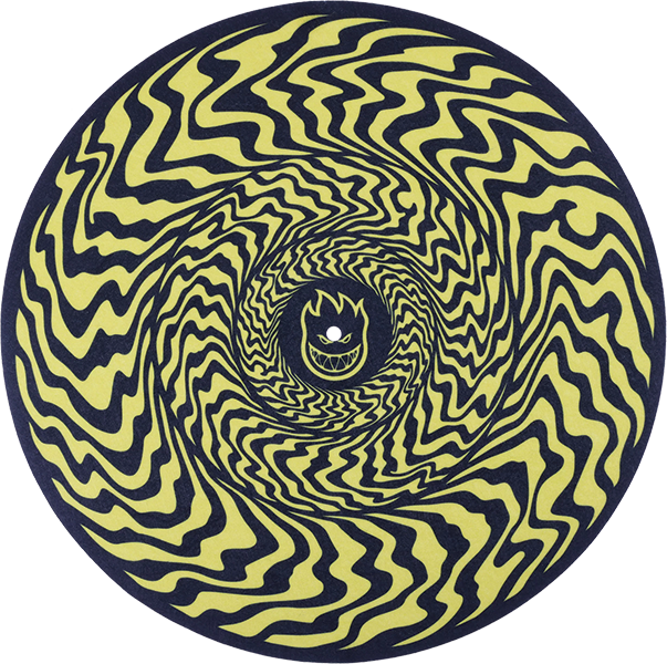 SPITFIRE TURNTABLE SLIP MAT - SWIRLED CLASSIC BLK/YEL
