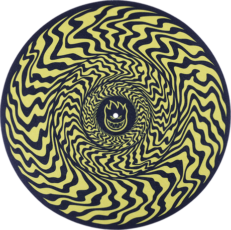 SPITFIRE TURNTABLE SLIP MAT - SWIRLED CLASSIC BLK/YEL