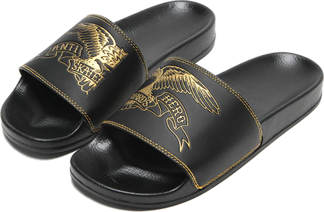ANTI HERO BASIC EAGLE SLIDE SANDAL SIZE 11 BLACK/GOLD