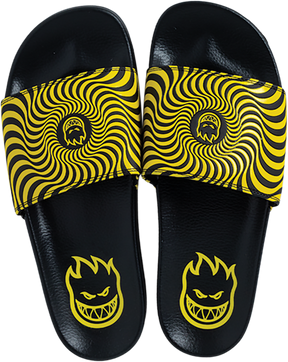 SPITFIRE BIGHEAD SWIRL SLIDE SANDAL 7 BLK/YEL
