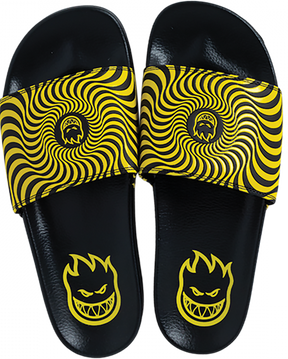 SPITFIRE BIGHEAD SWIRL SLIDE SANDAL 10 BLK/YEL
