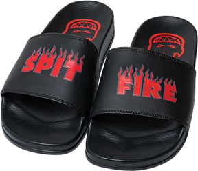 SPITFIRE DEMONSEED SCRIPT SLIDE SANDAL 7 BLK/RED/WHT