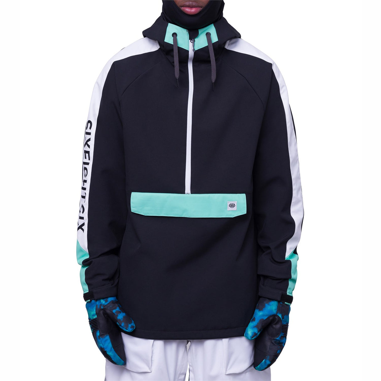 686 Waterproof Anorak Mens Black Mint L