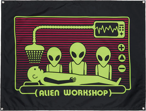 ALIEN WORKSHOP ABDUCTION BANNER 24X36" BLK/LIME