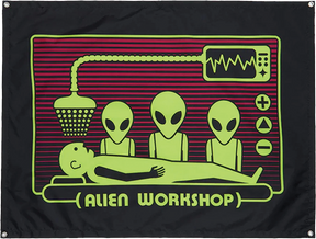 ALIEN WORKSHOP ABDUCTION BANNER 24X36" BLK/LIME