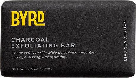 BYRD SOAP CHARCOAL EXFOLIATING BAR 5oz