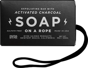 BYRD SOAP ON ROPE DAILY CLEANSING BAR CHARCOAL 9oz