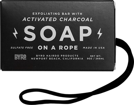 BYRD SOAP ON ROPE DAILY CLEANSING BAR CHARCOAL 9oz