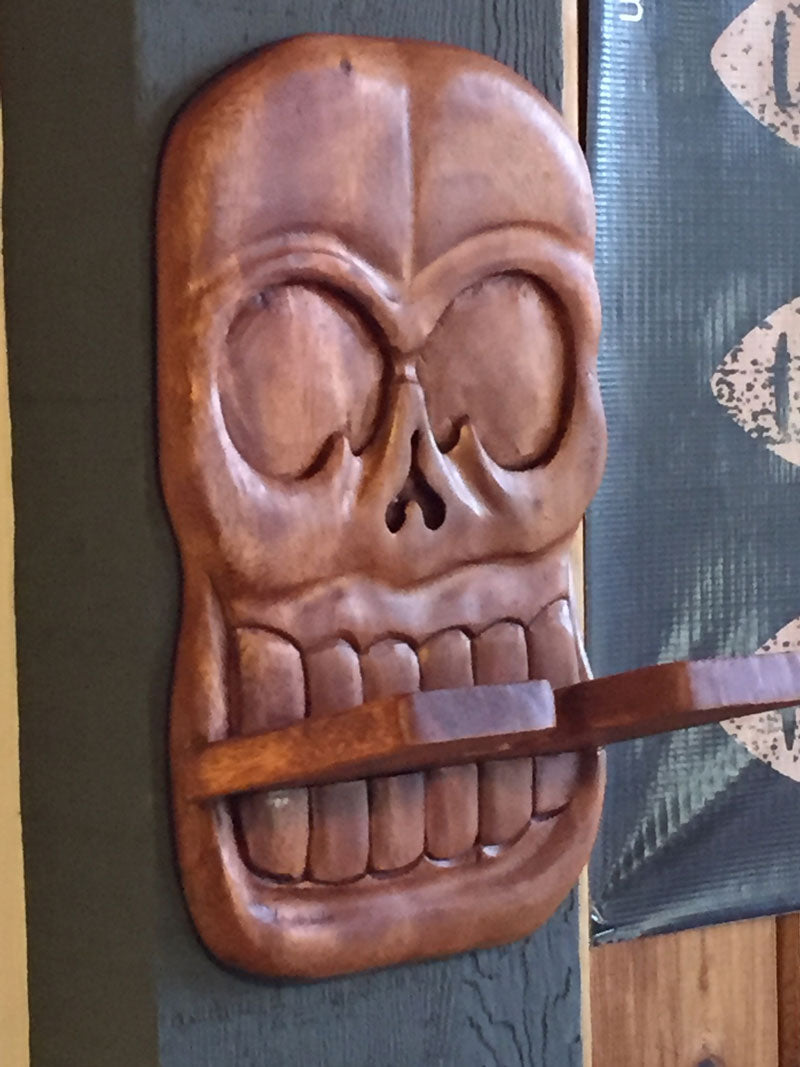 Beatnik Skate Rack Skull Woodgrain Large
