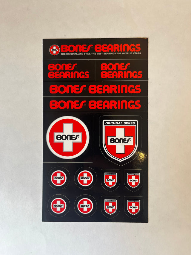 Bones Sticker Decal Sheet Black Red 4x8