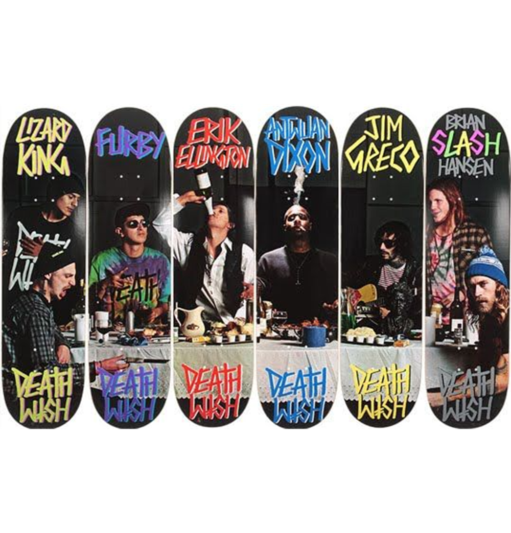 Deathwish Jon Dickson Flowers Skateboard Deck Red Black 8.25x14.5