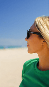 Abaco Kai Polarized Sunglasses Matte Black Caribbean Blue Mirror