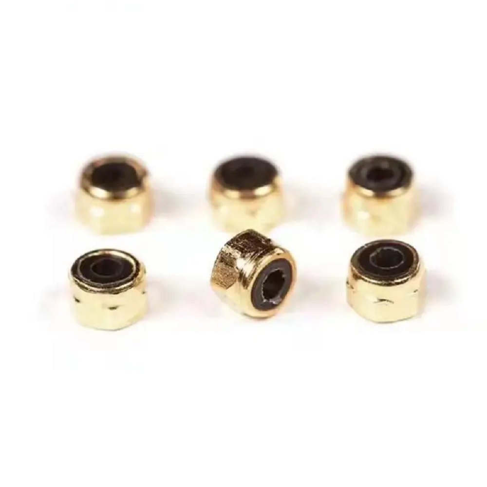 Social Fingerboard Axle Lock Nuts Gold 6 Pack