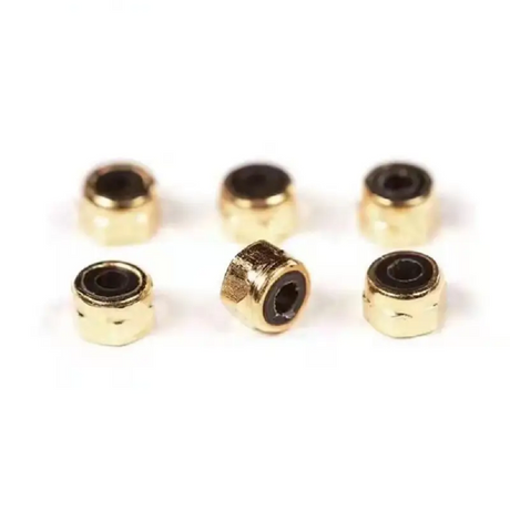 Social Fingerboard Axle Lock Nuts Gold 6 Pack