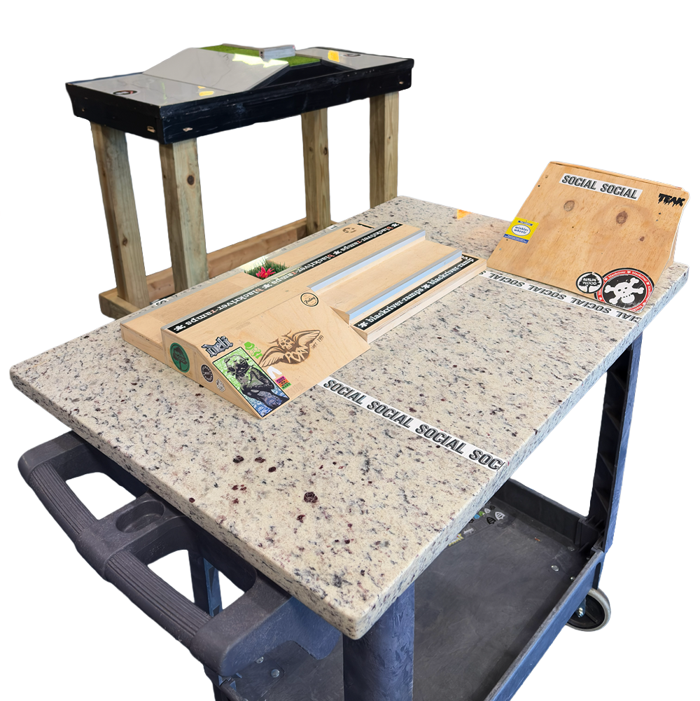 Granite Game of Skate Fingerboard Park Table Top White 20x36