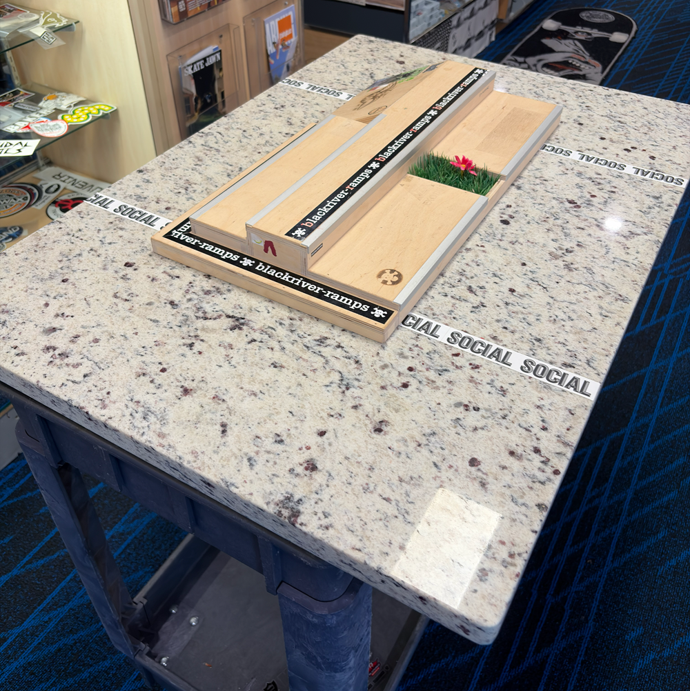 Granite Game of Skate Fingerboard Park Table Top White 20x36