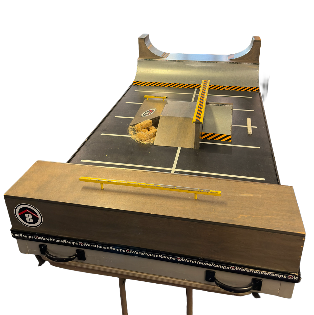 Warehouse Hazard Fingerboard Park Yellow Grey 4x6
