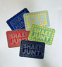 Shake Junt Box Sticker Assorted Colors 3x4 inch (single)