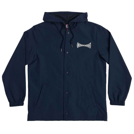 Independent Span Hooded Windbreaker Coaches Jacket Navy