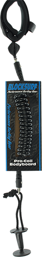 BLOCK SURF PRO COILED BODYBOARD LEASH BLACK