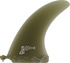 RAY GUN FIBERGLASS SURFBOARD CENTER FIN 7.0" SMOKE